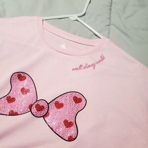 Pink Disney Minnie Mouse T-Shirt with Sequin Bow